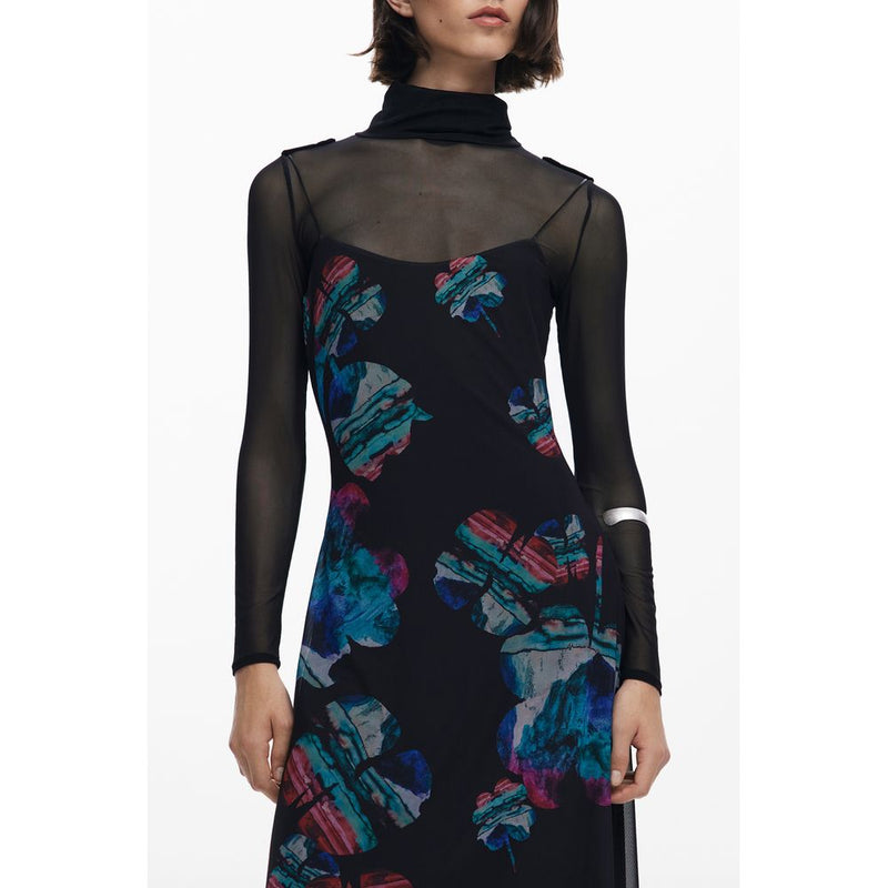 Robe Longue Femme Desigual Noire en Polyester - Design Chic