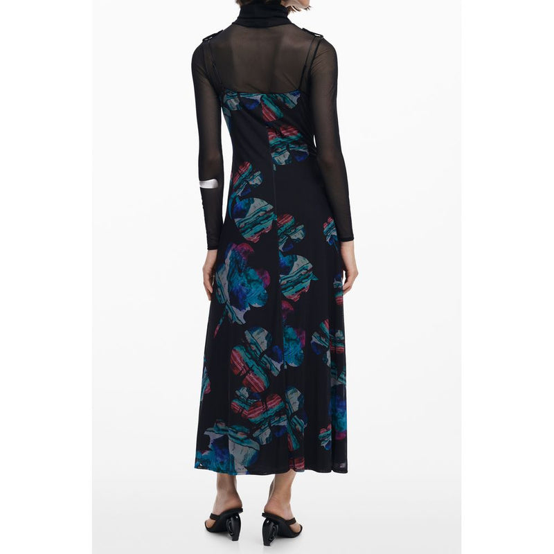 Robe Longue Femme Desigual Noire en Polyester - Design Chic