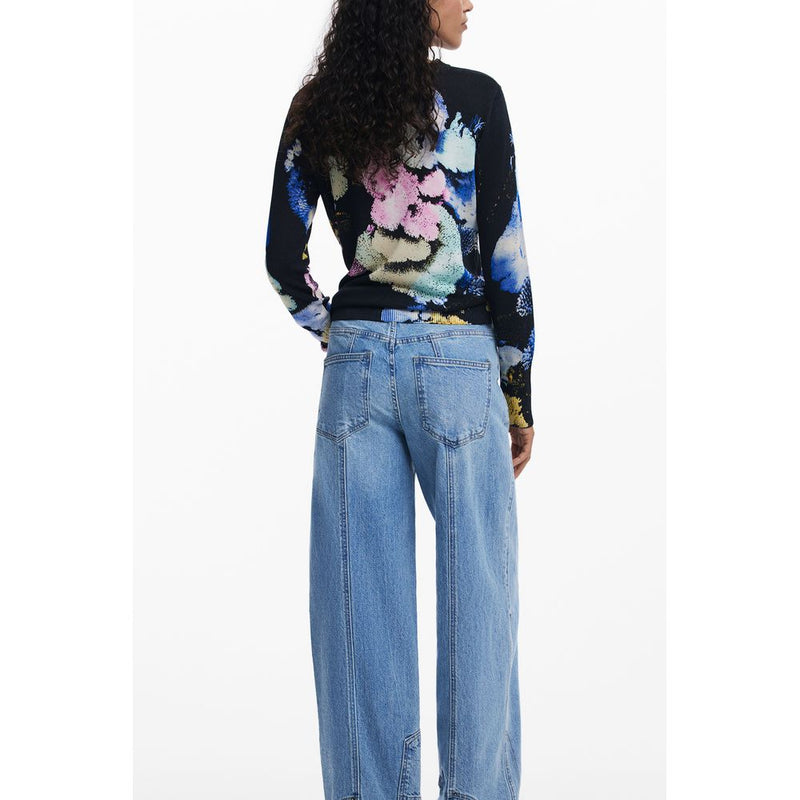Desigual Black Linen Women Sweater - Unique Style Statement