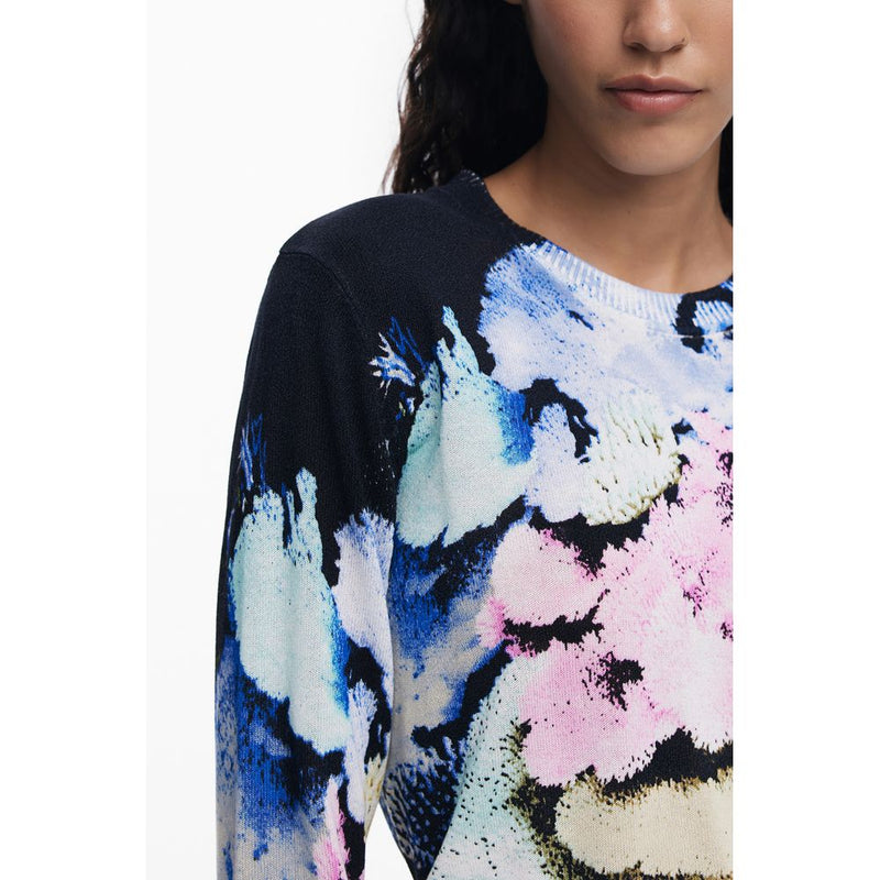 Desigual Black Linen Women Sweater - Unique Style Statement