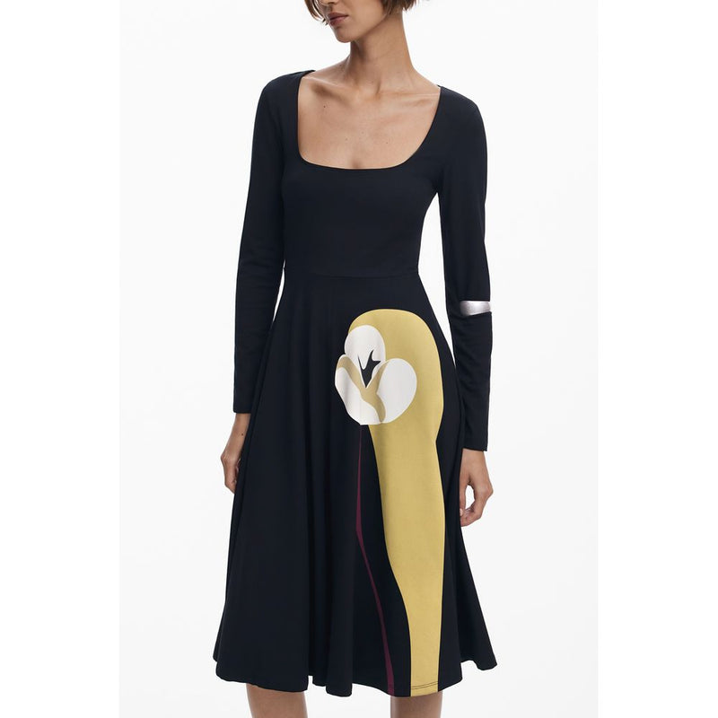 Robe Longue en Coton Desigual LIRIO Noire pour Femme