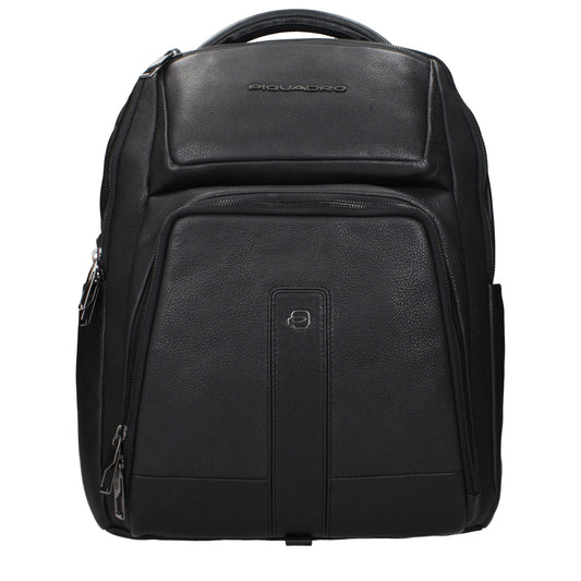 Sacs à dos en cuir noir Piquadro