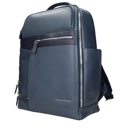 Sacs à dos en cuir bleu Piquadro