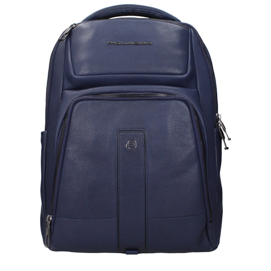Sacs à dos en cuir bleu Piquadro
