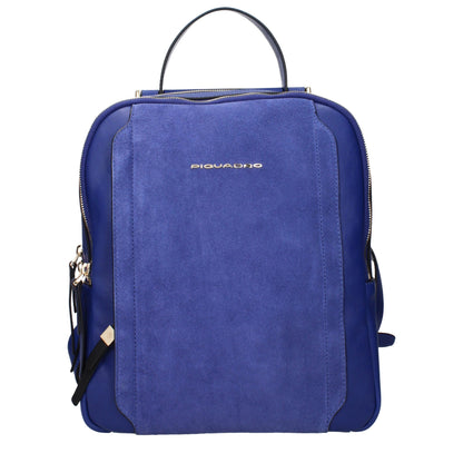 Sacs à dos en cuir bleu Piquadro