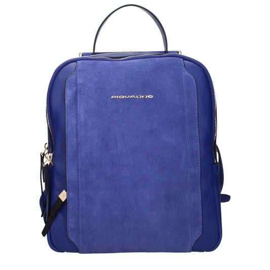 Sacs à dos en cuir bleu Piquadro