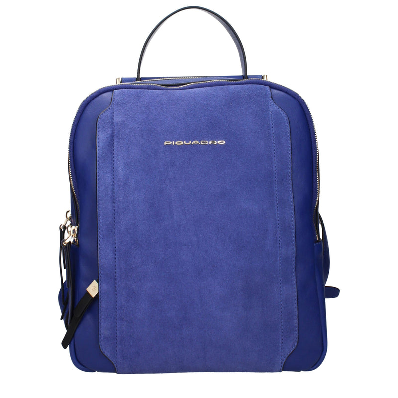 Piquadro Blue Leather Backpack - Élégant et Fonctionnel