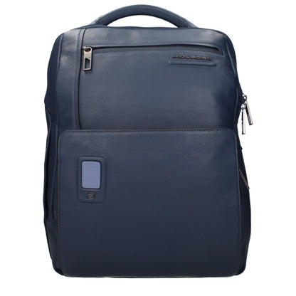 Sacs à dos en cuir bleu Piquadro