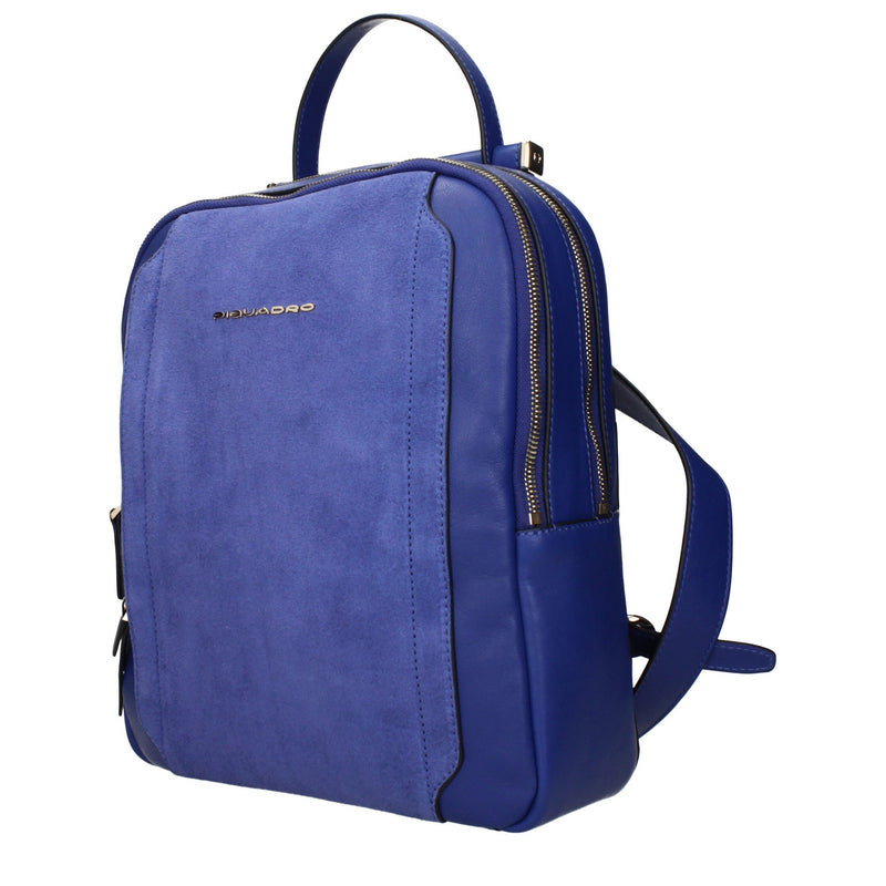 Piquadro Blue Leather Backpack - Élégant et Fonctionnel