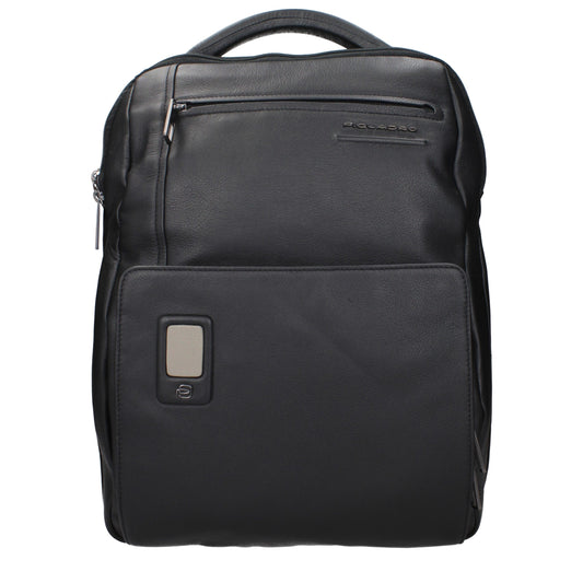 Sacs à dos en cuir noir Piquadro