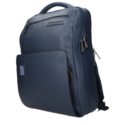 Sacs à dos en cuir bleu Piquadro