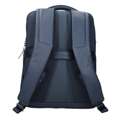 Sacs à dos en cuir bleu Piquadro