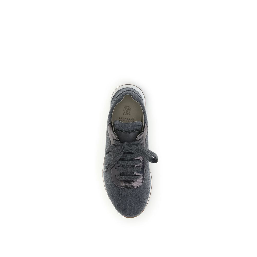 Sneakers en flanelle de laine vierge Brunello Cucinelli