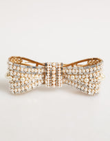 Dolce & Gabbana Gold Brass Glass Crystal Faux Pearl Brooch