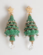 Boucles d'oreilles en forme de sapin de Noël multicolores en laiton doré de Dolce &amp; Gabbana