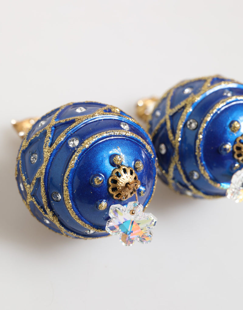 Boucles d'oreilles Dolce & Gabbana en laiton doré et cristal bleu