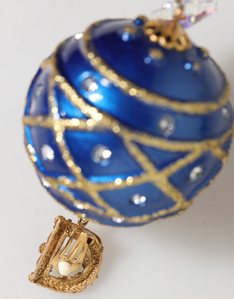 Boucles d'oreilles Dolce & Gabbana en laiton doré et cristal bleu
