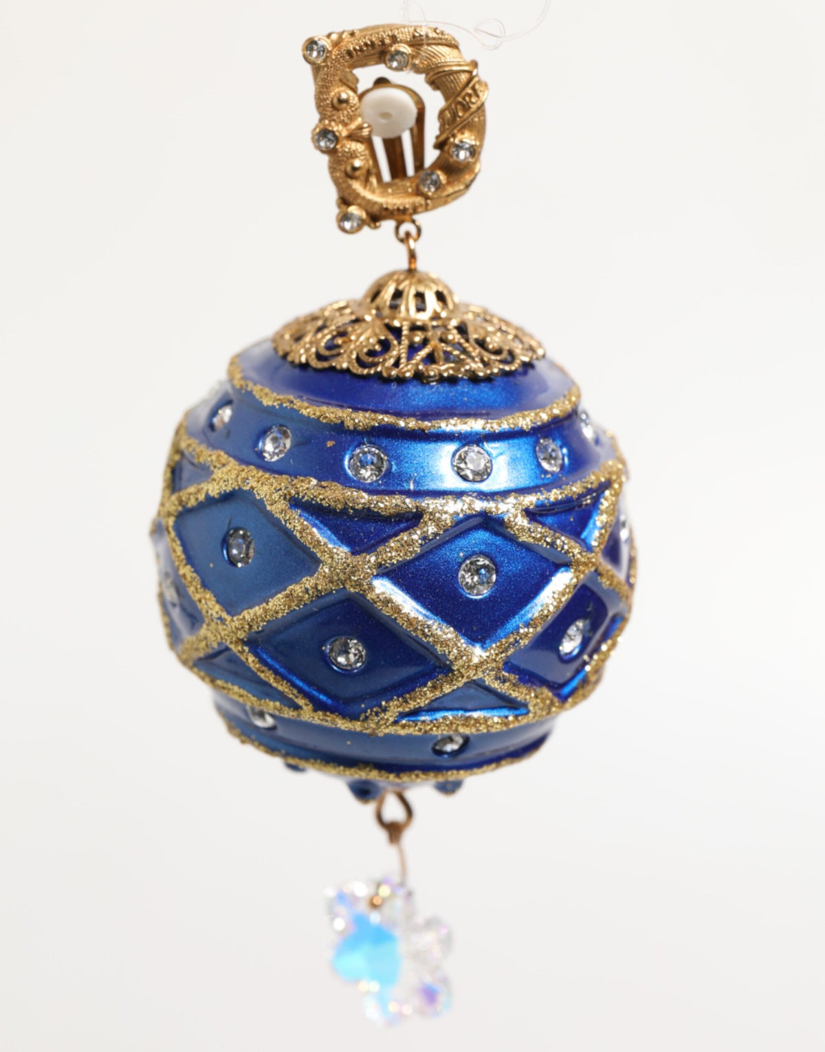 Boucles d'oreilles Dolce & Gabbana en laiton doré et cristal bleu