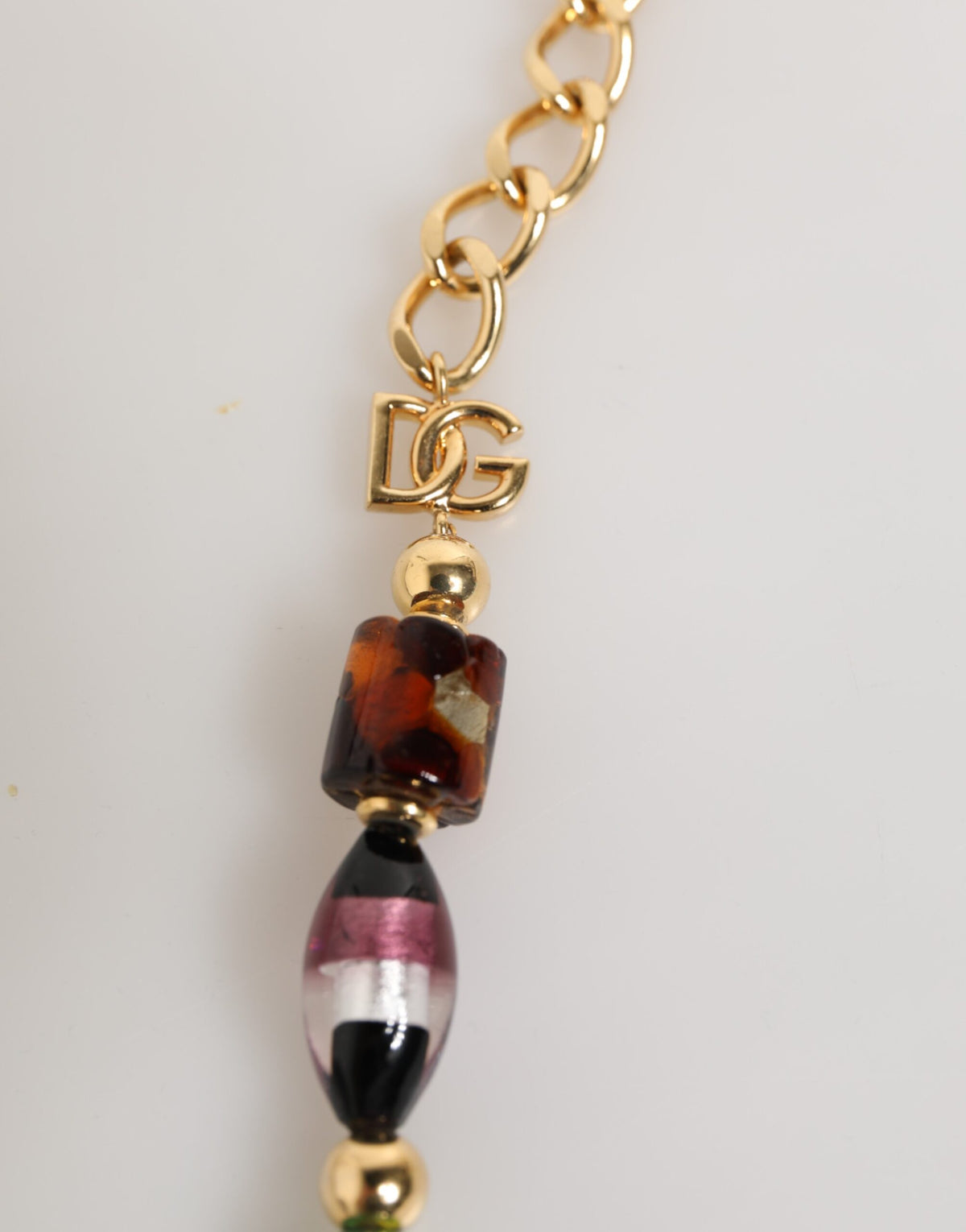 Dolce & Gabbana Multicolor Murano Glass Beads Brass Necklace