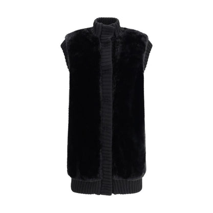 PINKO Long Vest in faux fur