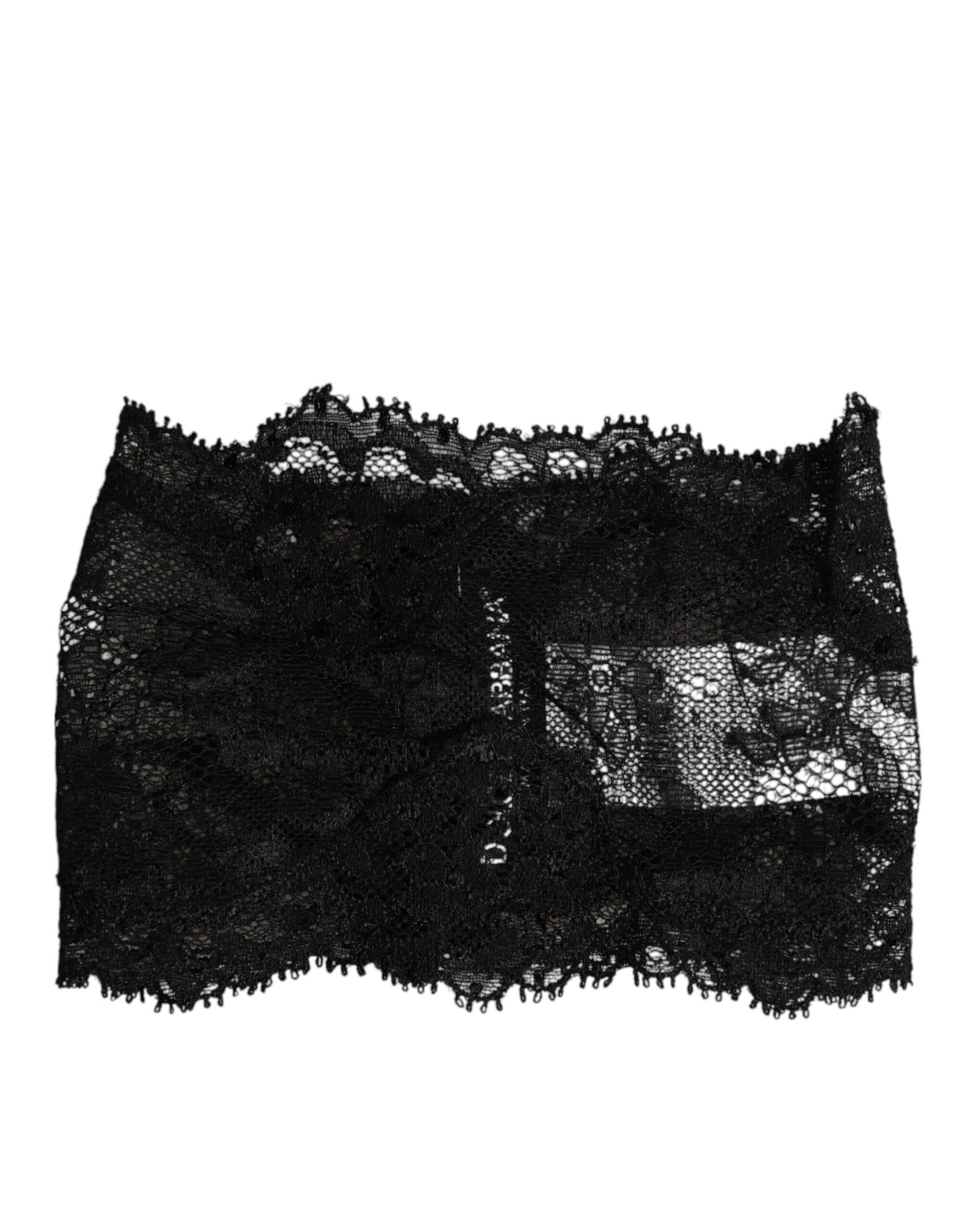 Dolce & Gabbana Black Lace Neck Scarf - Elegant Accessory