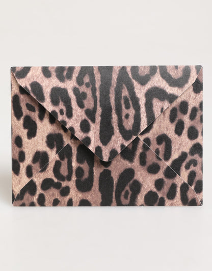 Porte-cartes de correspondance en papier avec motif léopard multicolore de Dolce & Gabbana