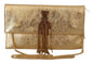 Patrizia Pepe Gold Leather Embellished Shoulder Strap Bag
