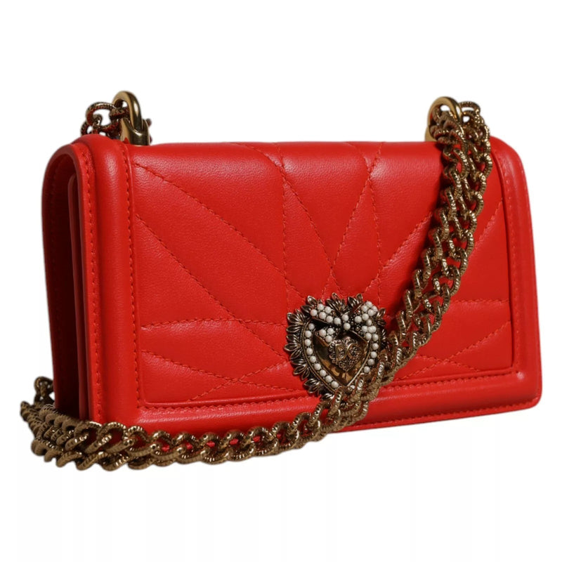Dolce & Gabbana Red Quilted Devotion Crossbody Phone Case Bag