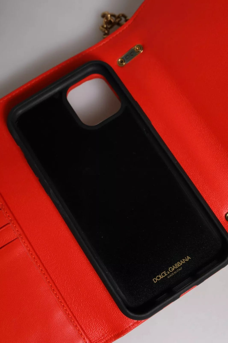 Dolce & Gabbana Red Quilted Devotion Crossbody Phone Case Bag