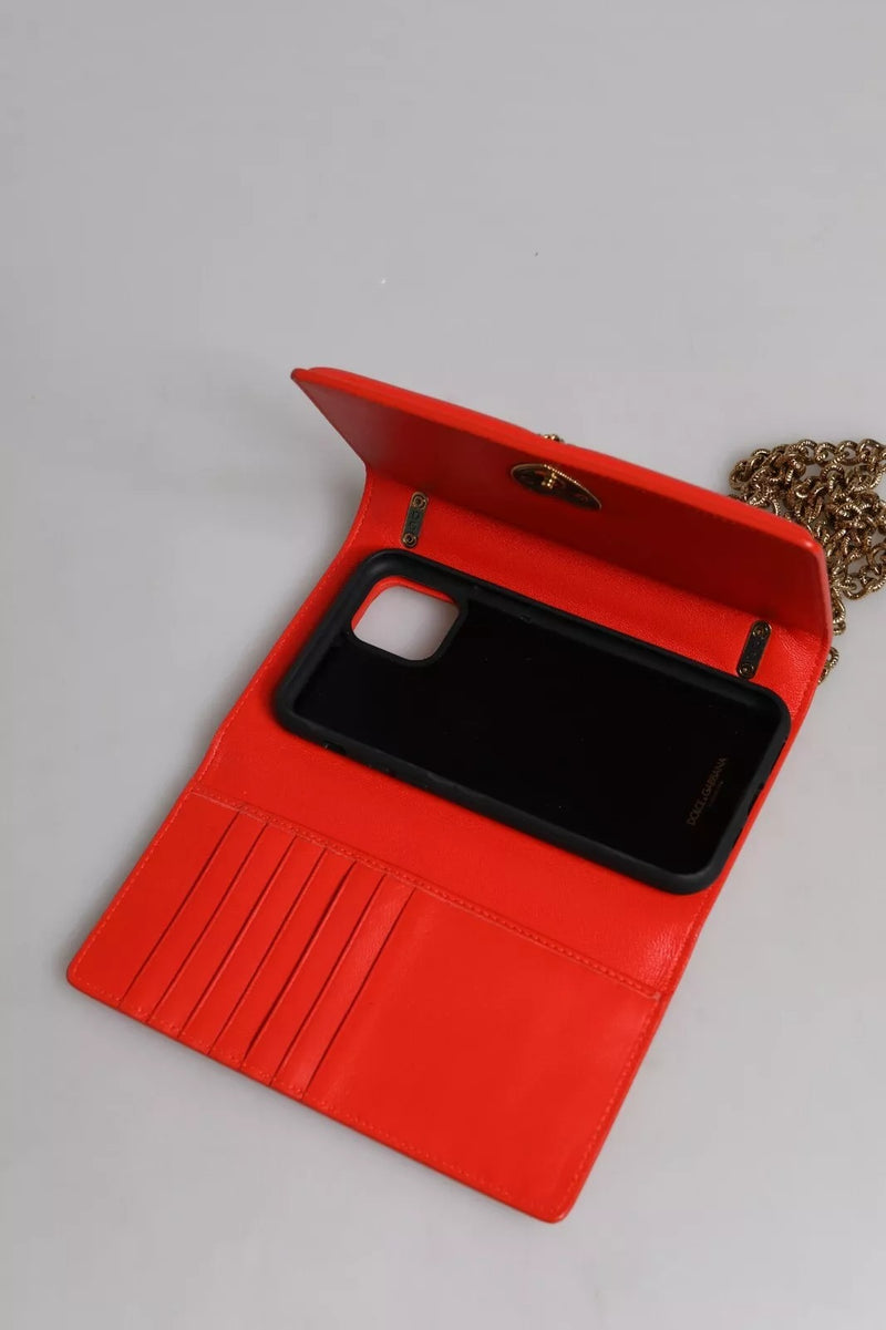 Dolce & Gabbana Red Quilted Devotion Crossbody Phone Case Bag