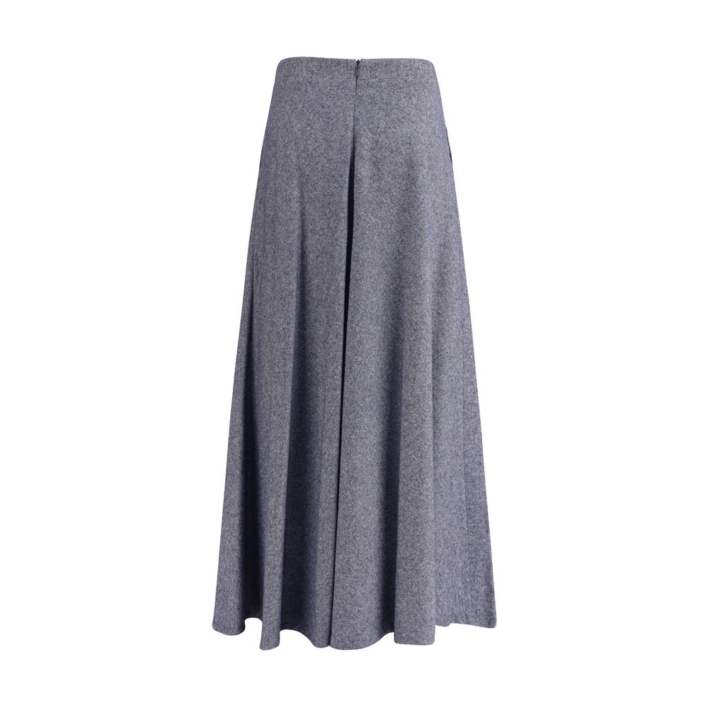 Jupe Midi Évasée Sara Roka - Effet Denim Élégant