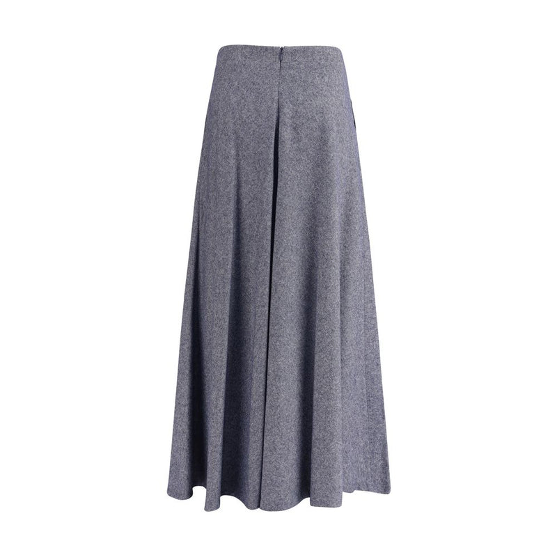 Sara Roka Flared Midi Skirt - Elegant Denim Effect