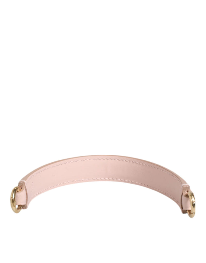 Dolce & Gabbana Pink Leather Shoulder Strap with Gold Tone Hardware