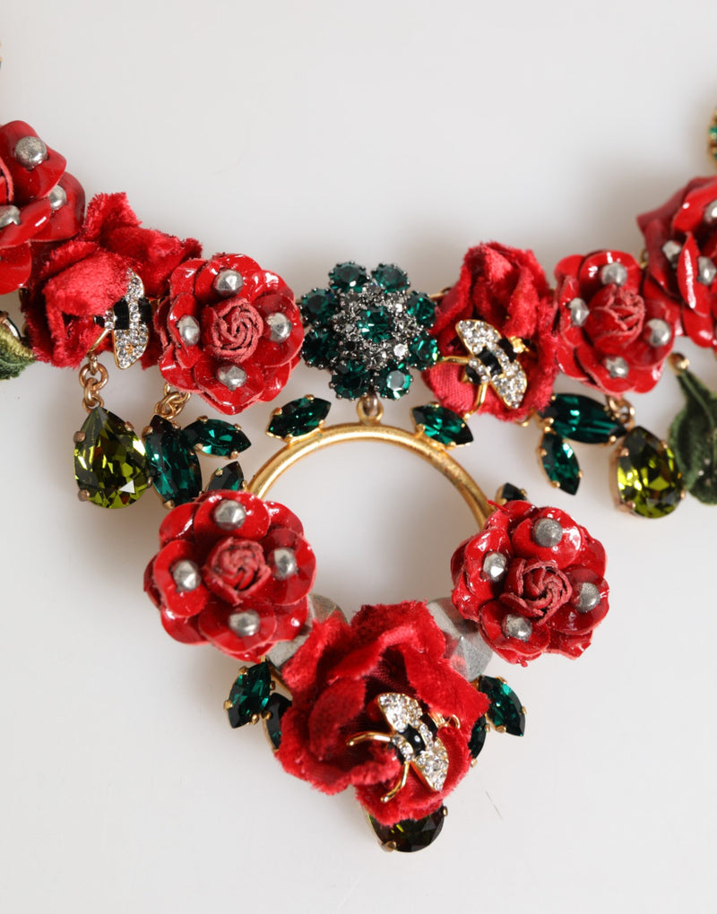 Collier Floral Rose Dolce & Gabbana - Bijoux en Cristal Multicolore