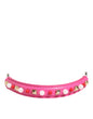 Dolce & Gabbana Pink Embellished Leather Bag Handle Women Shoulder Strap