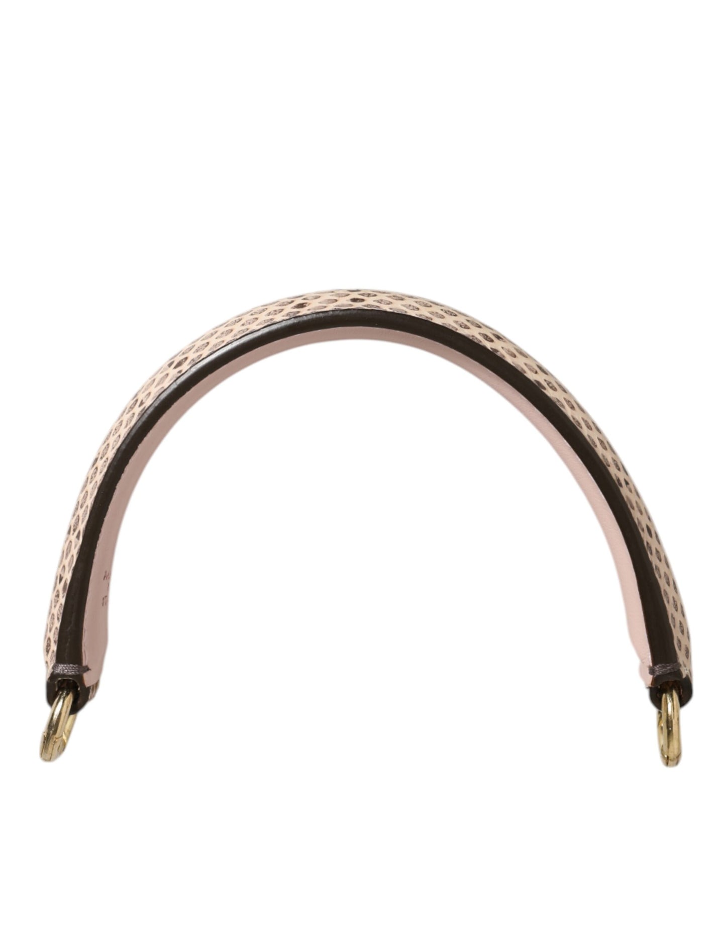 Dolce & Gabbana Beige Brown Snakeskin Leather Gold Ring Shoulder Strap