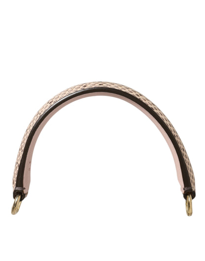 Dolce & Gabbana Beige Brown Snakeskin Leather Gold Ring Shoulder Strap