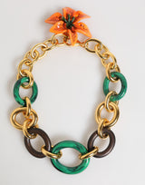 Collier Floral Chai Multicolore en Laiton Doré Tiger Lily de Dolce & Gabbana