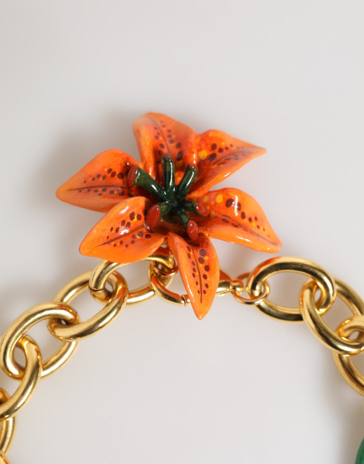 Collier Floral Chai Multicolore en Laiton Doré Tiger Lily de Dolce & Gabbana