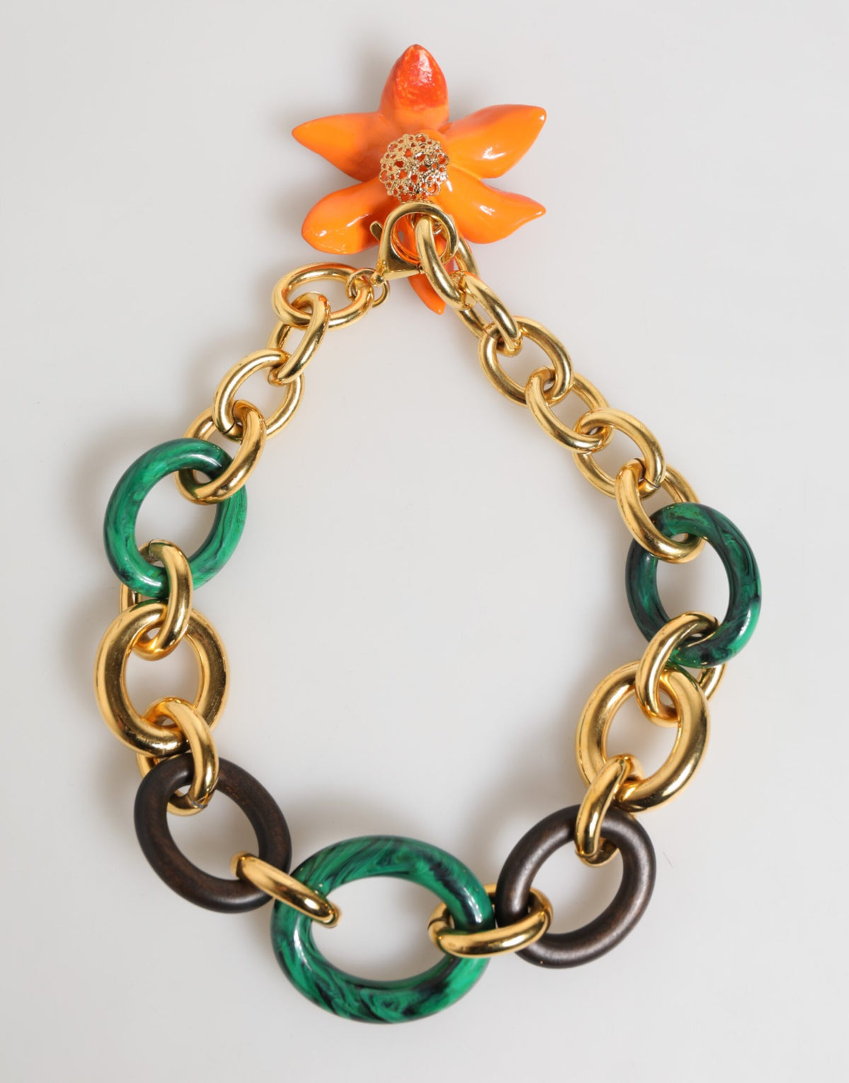 Collier Floral Chai Multicolore en Laiton Doré Tiger Lily de Dolce & Gabbana