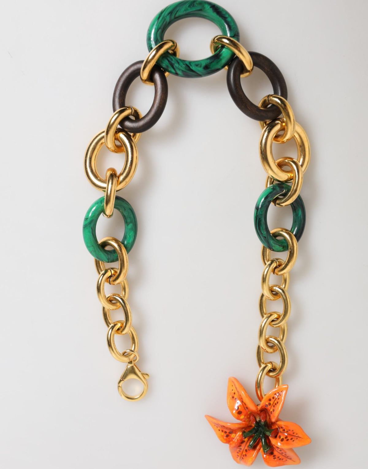 Collier Floral Chai Multicolore en Laiton Doré Tiger Lily de Dolce & Gabbana
