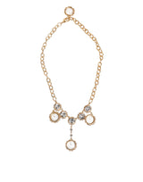 Dolce & Gabbana Gold Crystal Clock Face Pendant Necklace