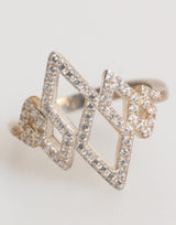 Bague en Cristal CZ Pave Nialaya - Design Géométrique