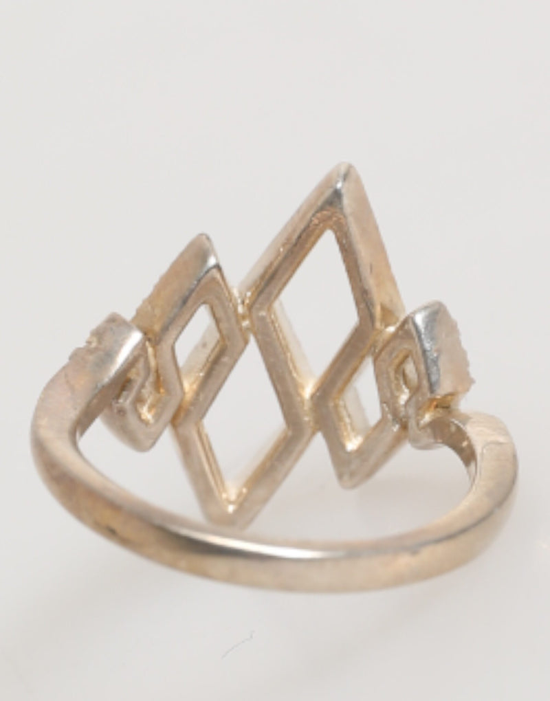 Bague en Cristal CZ Pave Nialaya - Design Géométrique