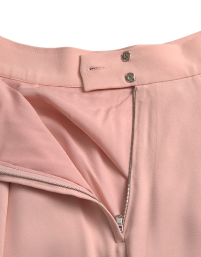 Dolce & Gabbana Light Powder Rose Viscose Pleated Skirt