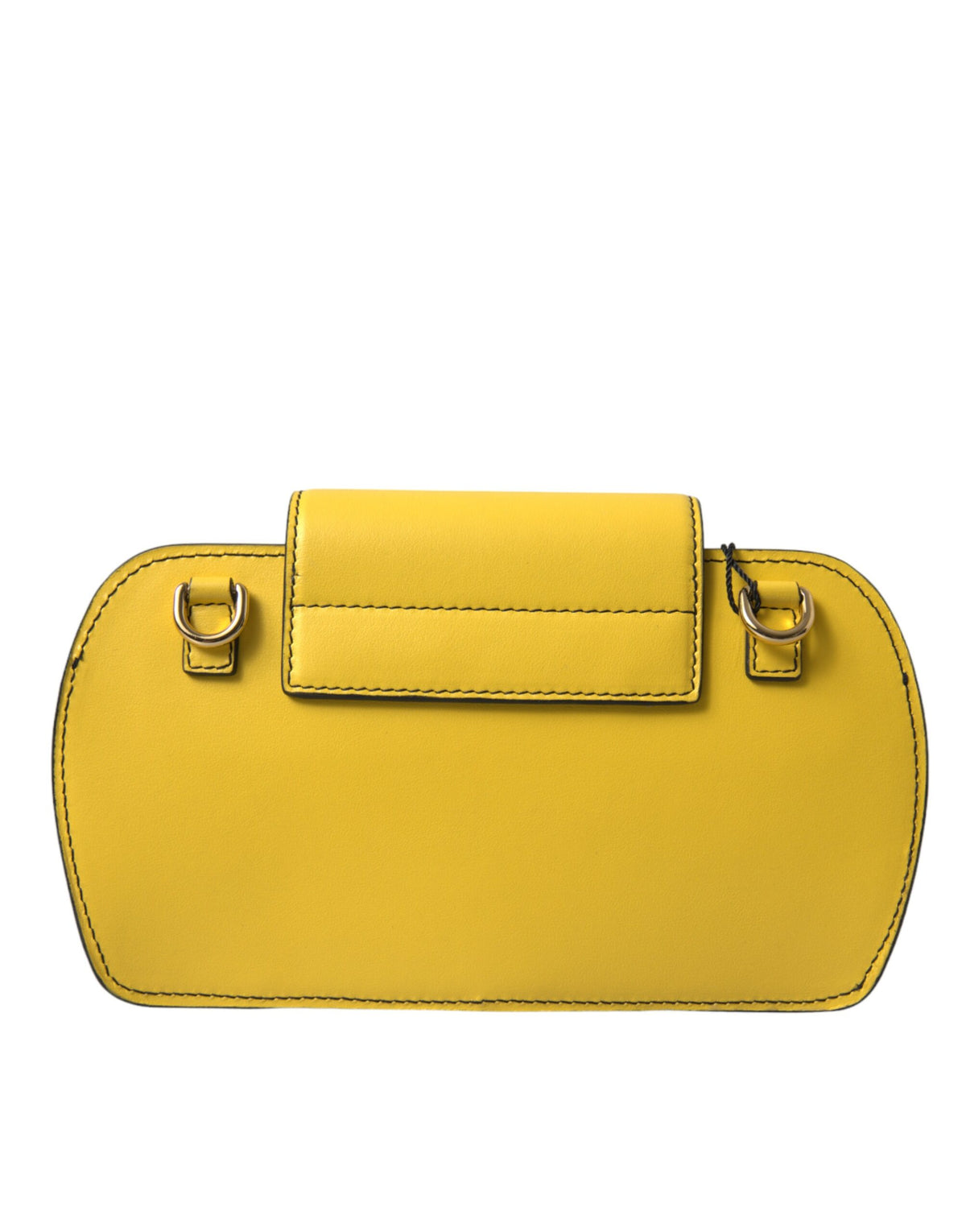 Dolce & Gabbana Yellow Smooth Leather DG Logo Clutch Crossbody Bag
