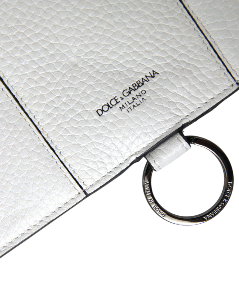 Dolce &amp; Gabbana Grote Crossbody Kaarthouder Portemonnee van Wit Kalfsleer