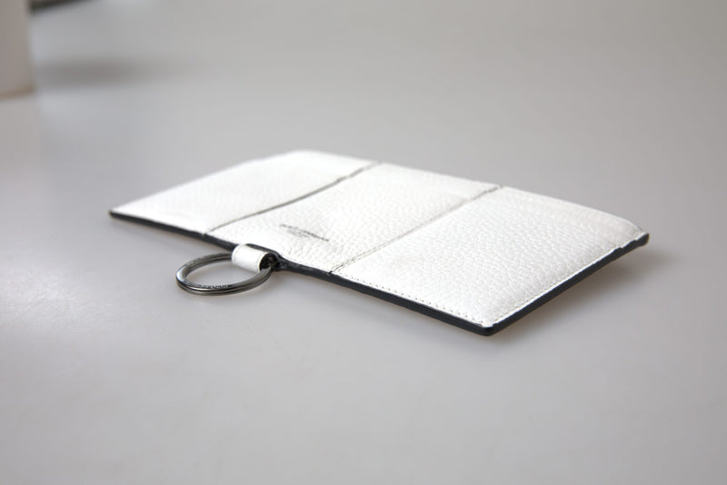 Dolce &amp; Gabbana Grote Crossbody Kaarthouder Portemonnee van Wit Kalfsleer
