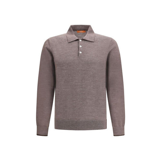 Cruna gebreid poloshirt met lange mouwen