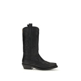 Ganni Bottes Western Brodées - Élégantes Chaussures Mi-Mollet